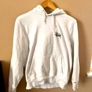 Stüssy Logo White Hoodie | Small